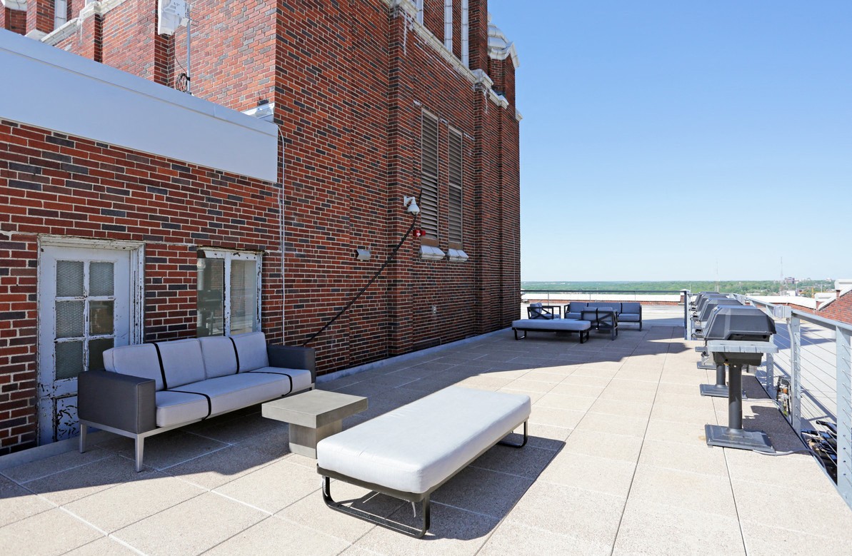 Rooftop Terrace with views od downtown Des Moines at The Equitable Building, Des Moines, Iowa