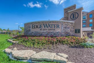 a sign that says edge water at city center  at EdgeWater at City Center, Lenexa, KS, 66219