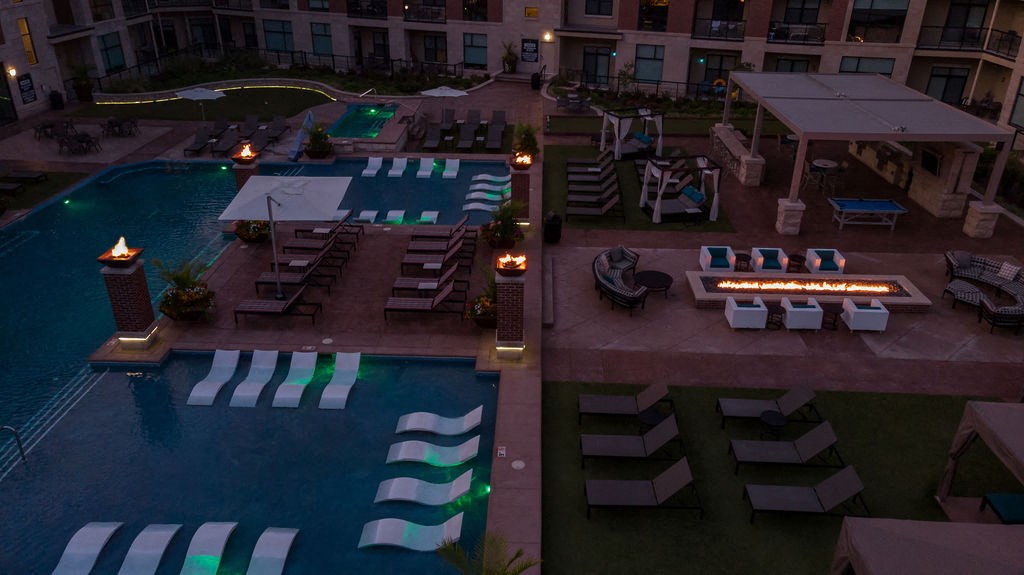 Drone View In Dusk at The Royale at CityPlace, Overland Park
