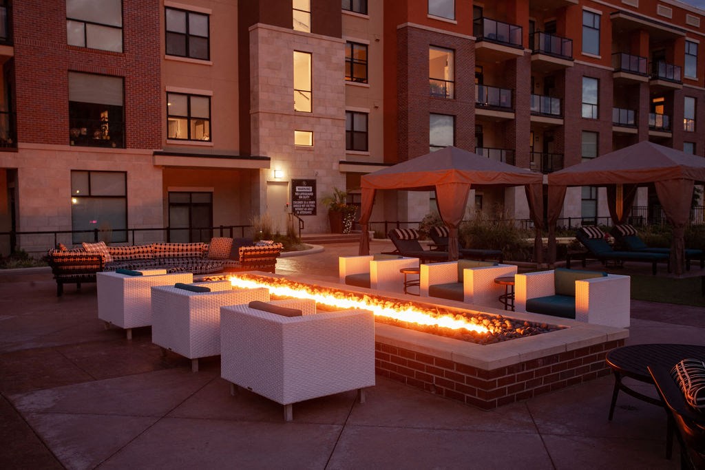 Outdoor Firepit at The Royale at CityPlace, Overland Park, Kansas