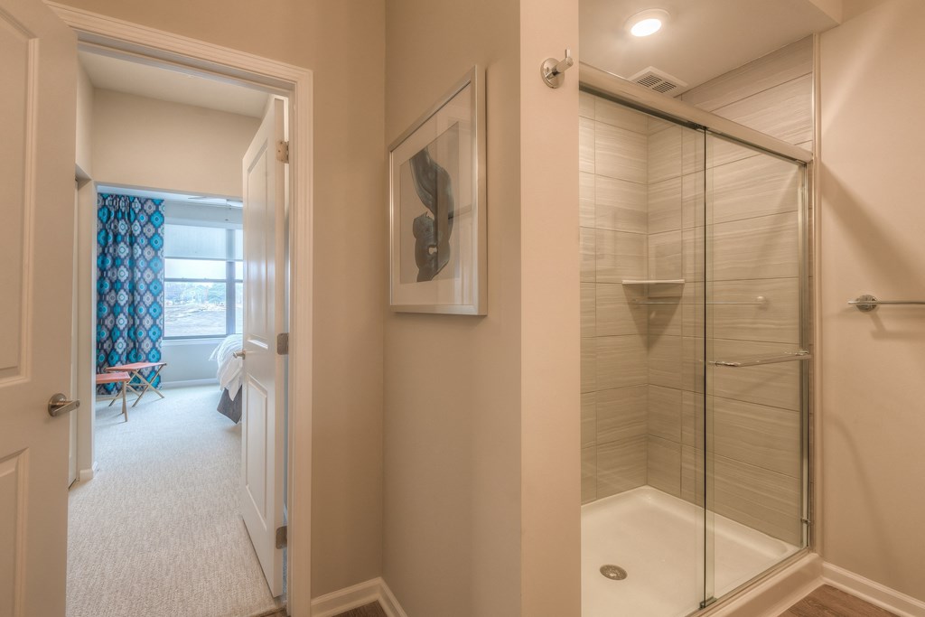Glass Enclosed Shower at The Royale at CityPlace, Kansas
