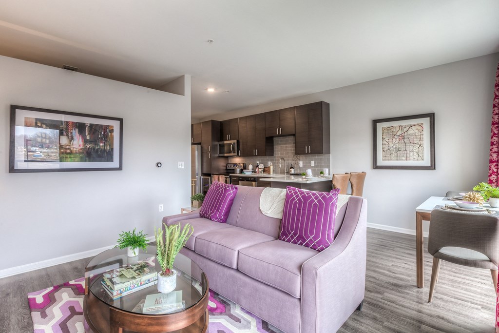 Living Area Sofa at The Royale at CityPlace, Overland Park