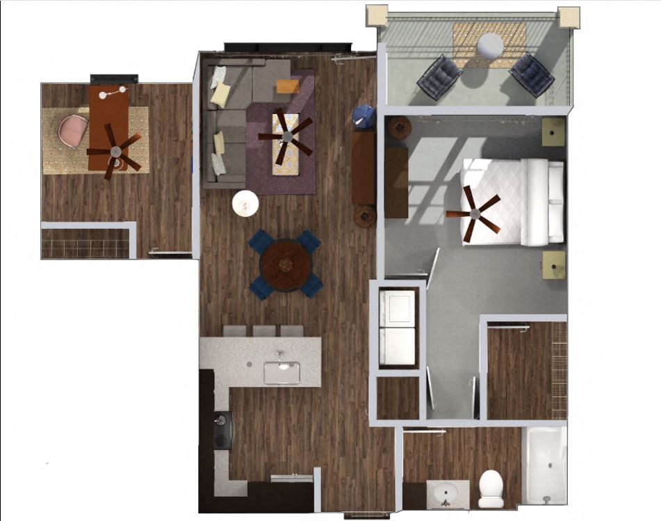 Dubai Floor Plan at Waterside Residences on Quivira, Lenexa, Kansas