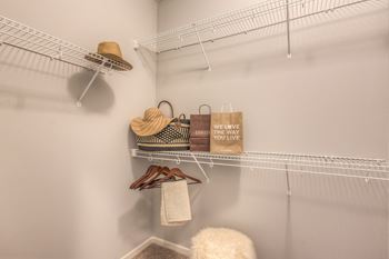 Large Walk-In Closets with Custom Shelving