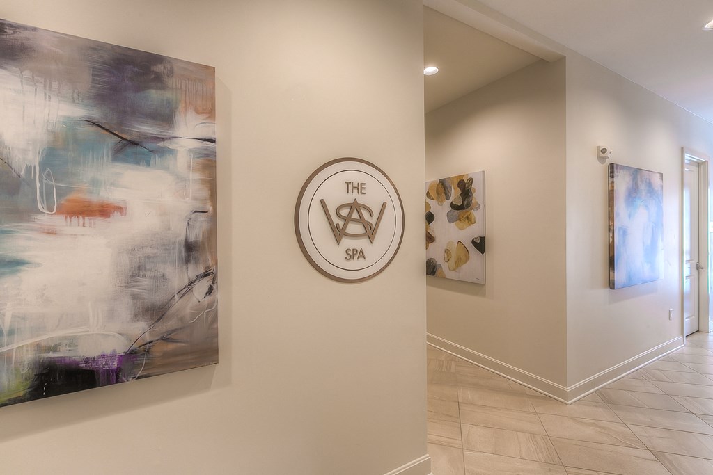 community spa entrance  at Waterside Residences on Quivira, Lenexa