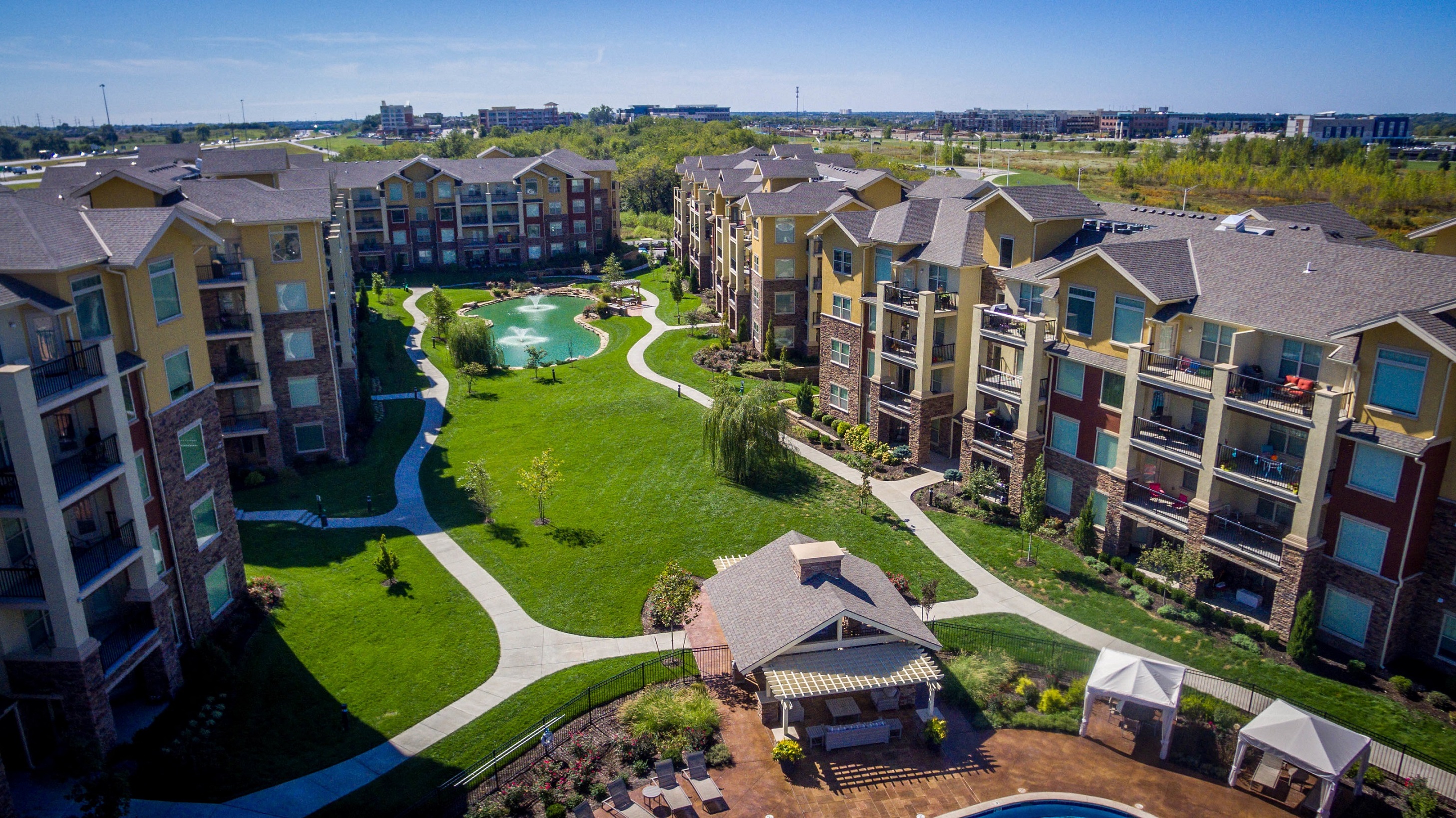Aerial View at WaterCrest at City Center, Lenexa