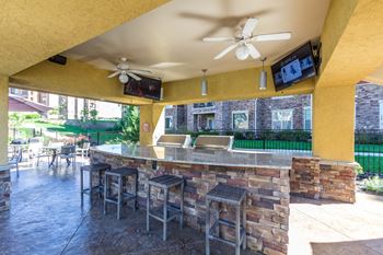 Covered Outdoor Grilling Areas with TVs