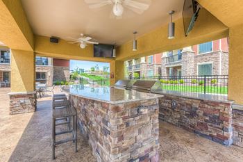 Covered Outdoor Grilling Areas with TVs