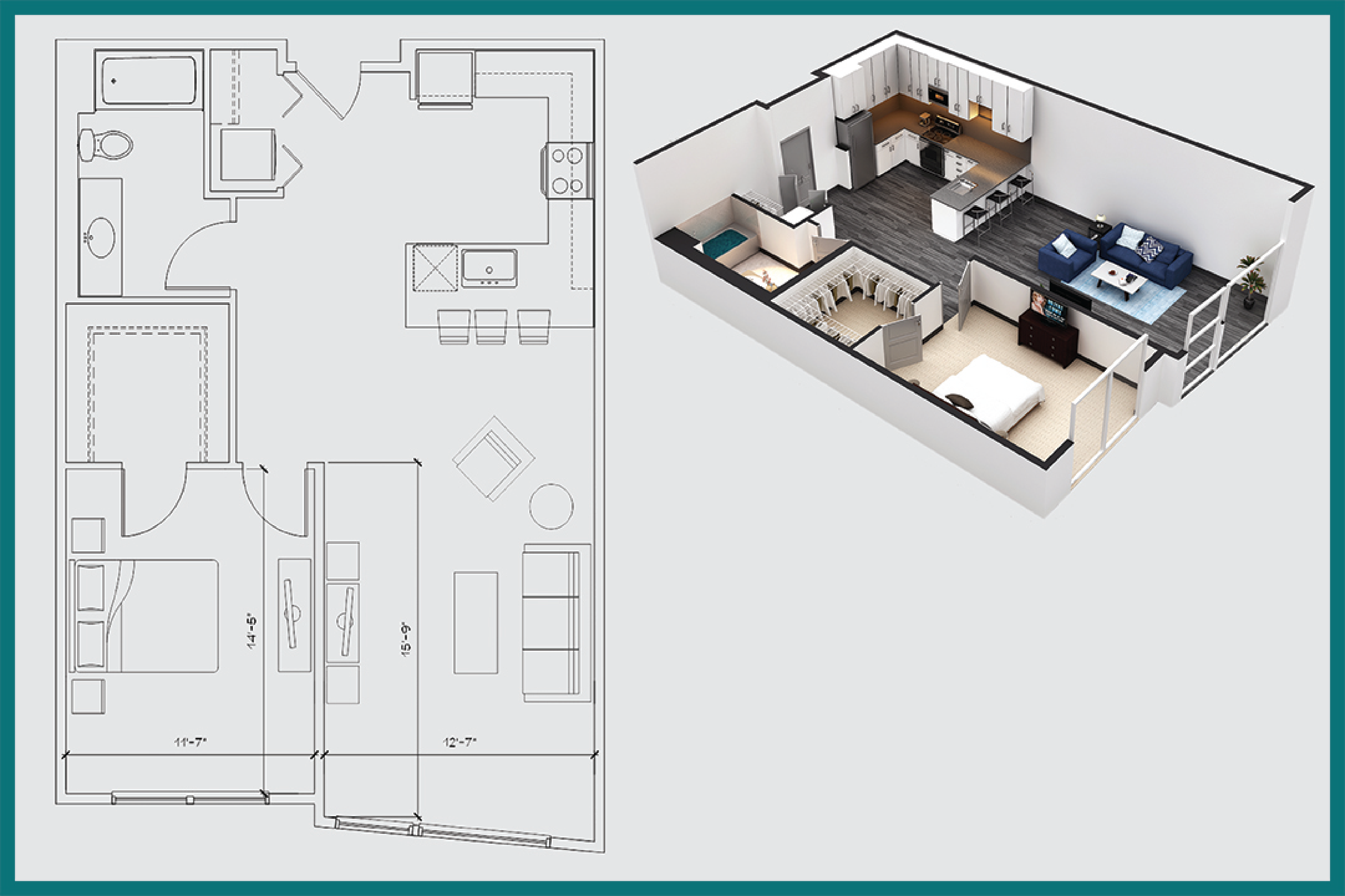 One Bedroom / One Bath / a3