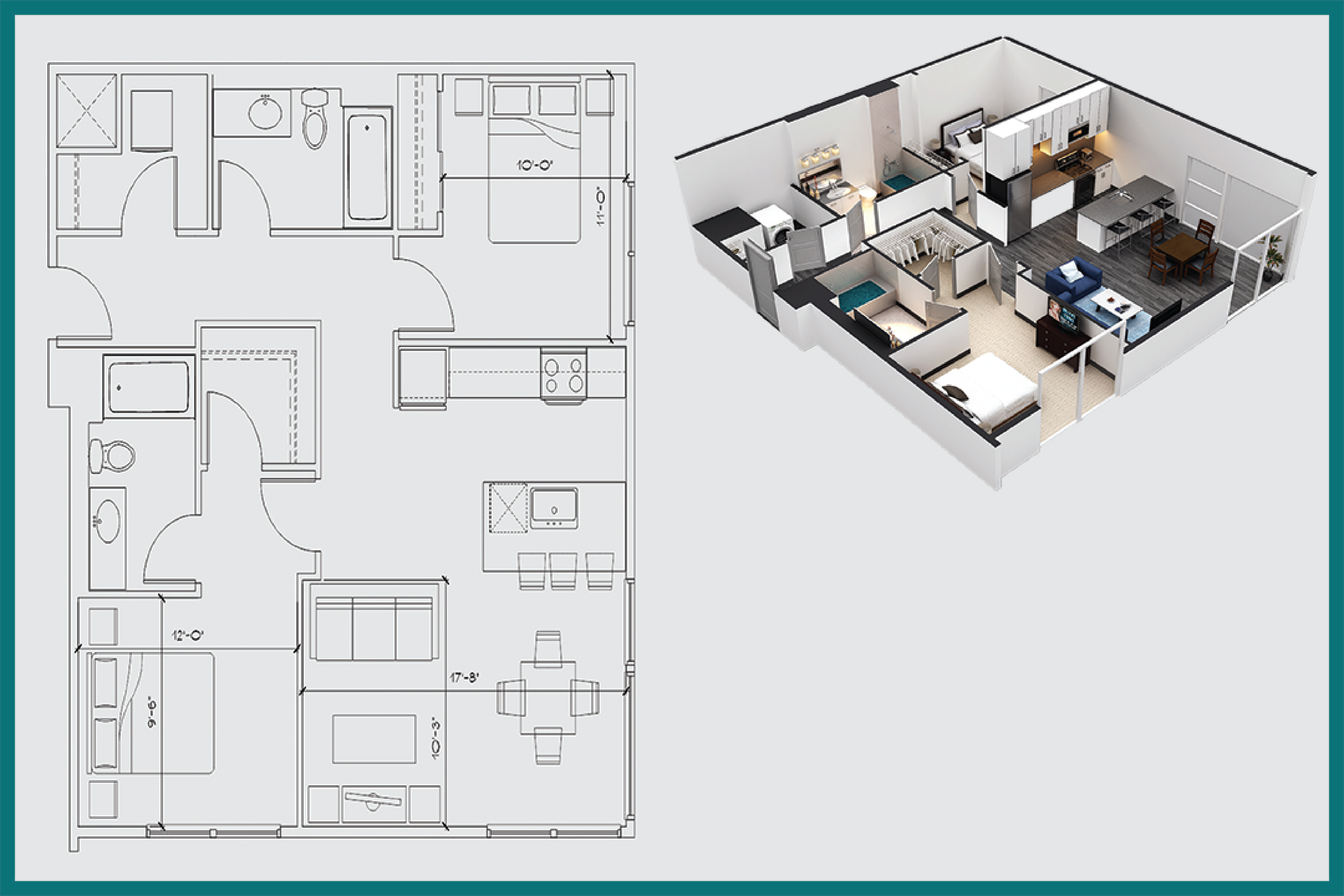 Two Bedroom / Two Bath / c3