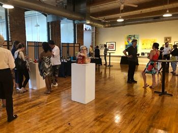 indoor art exhibit