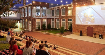 outdoor movie screening of shrek