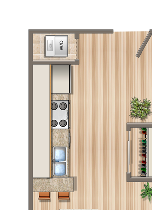 Jr. 1 Bedroom N Floor Plan Jr. 1 Bedroom N Floor Plan at NMS 1539 Fourth, Santa Monica, CA