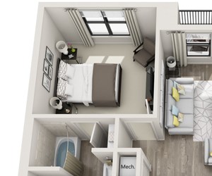 2 Bed - 2 Bath, 1099 sq ft, B1 floor plan