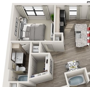 2 Bed - 2 Bath, 1031 sq ft, B5 floor plan