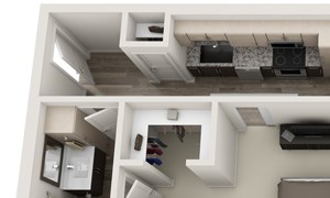 1 Bed - 1 Bath, 840 sq ft, L1 floor plan