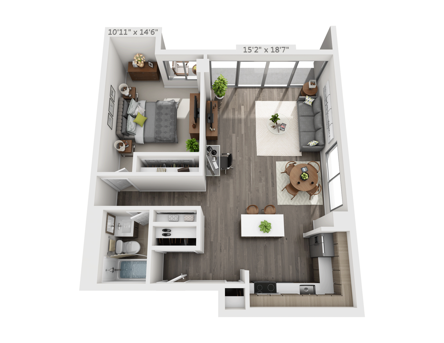 Jumbo 1 Bedroom Apartment with Balcony