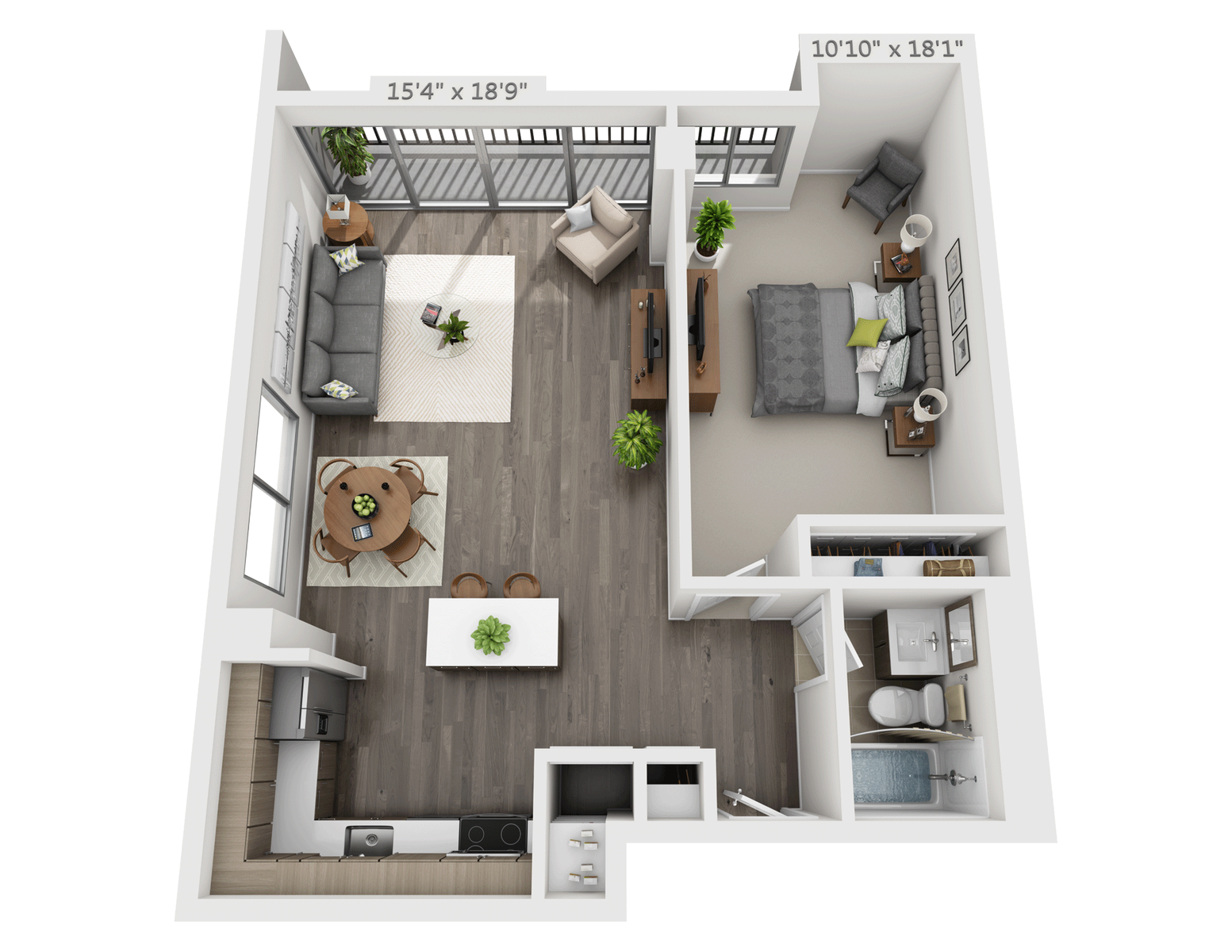 Jumbo 1 Bedroom Apartment with Balcony