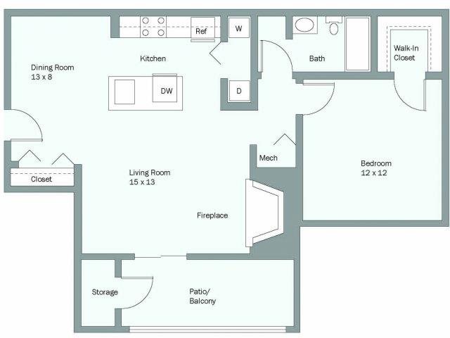 Admiral Floor Plans 1 bedroom apartments for rent in Henrico Virginia