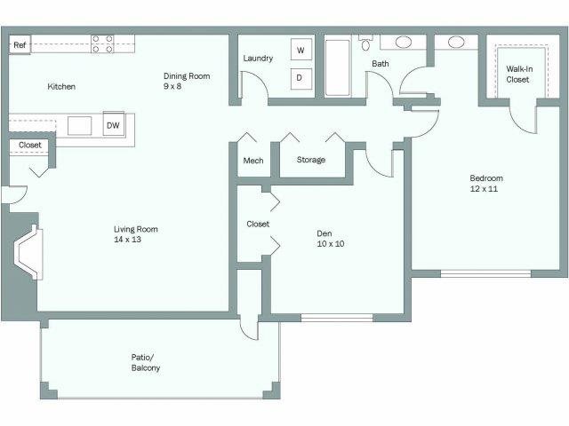 Bayview Floor Plans 1 bedroom apartments for rent in Henrico VA