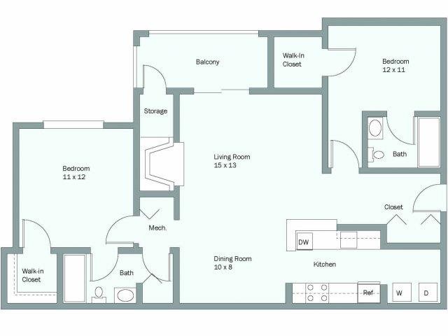 Capstan Floor Plans 1 bedroom rentals in Henrico VA
