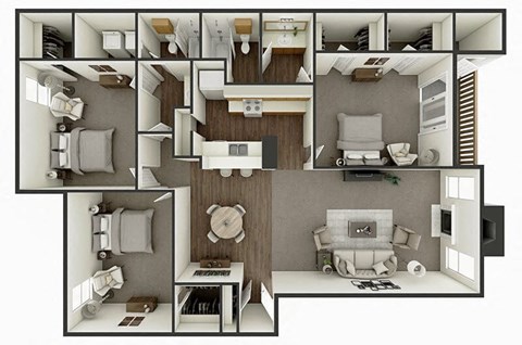 3 bedroom apartment floor plan 