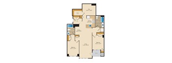 2 Bedroom with Den 2F-A Floor Plan at Highland Park at Columbia Heights Metro, Washington