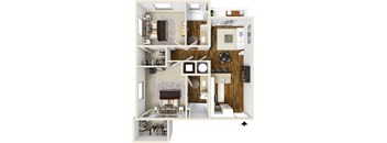 Two bedroom two bath floor plan