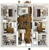 Two bedroom two bath floor plan