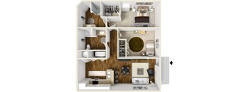 Two bedroom two bath floor plan