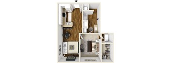 One bedroom one bath floor plan