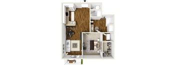 One bedroom one bath floor plan