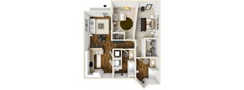 Two bedroom two bath floor plan