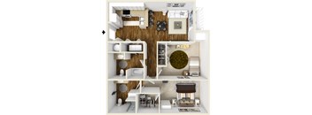 Two bedroom two bath floor plan