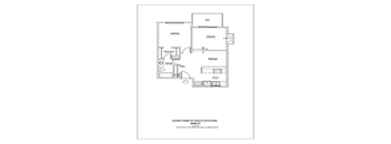 The Birch Floor Plan; A one bedroom, one bathroom apartment floor plan at The Courtyard at South Station