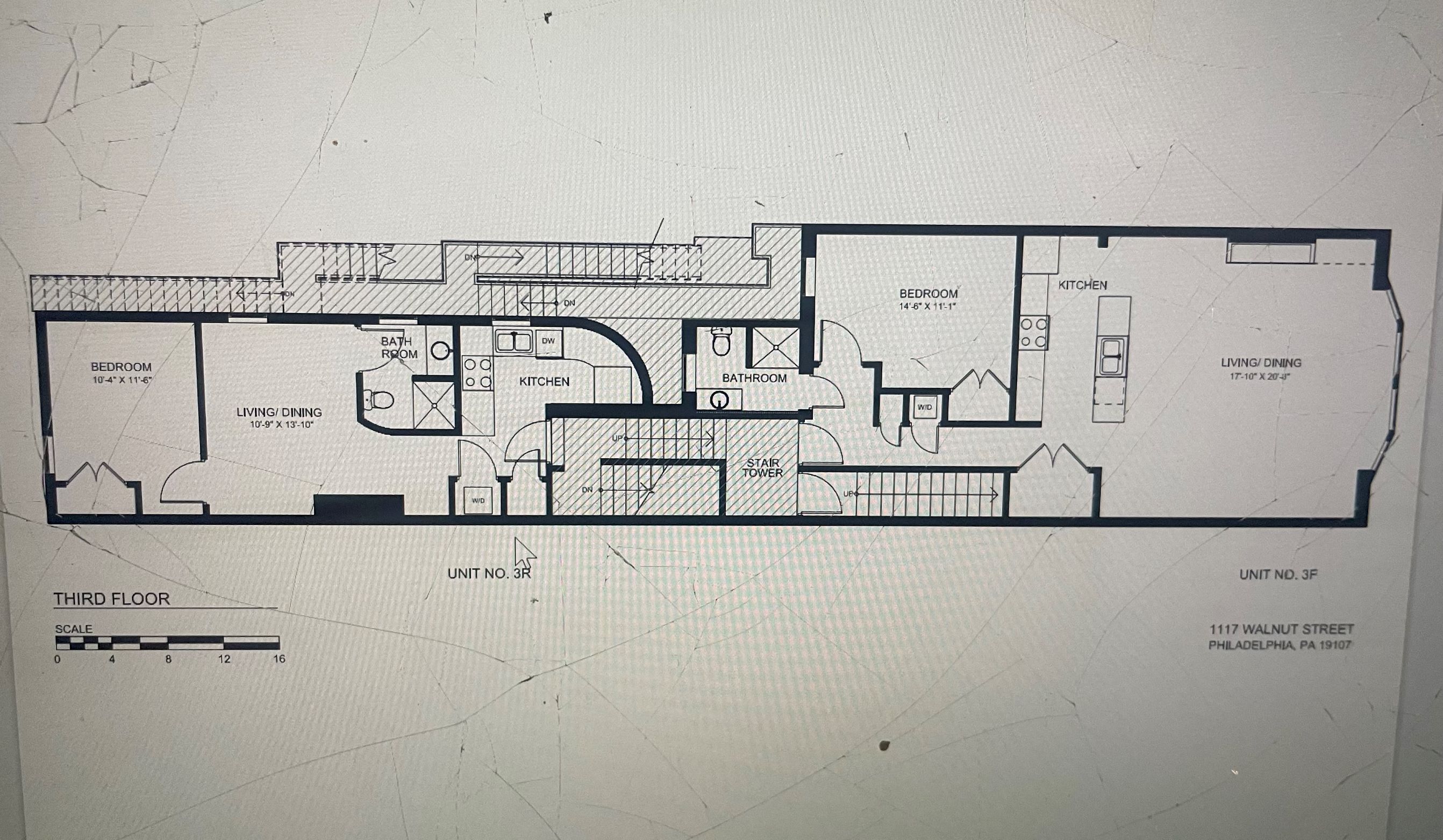 the floor plan of a home drawn on a sheet of paper