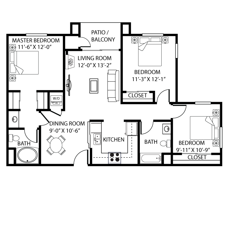3 Bedroom, 3 Bath