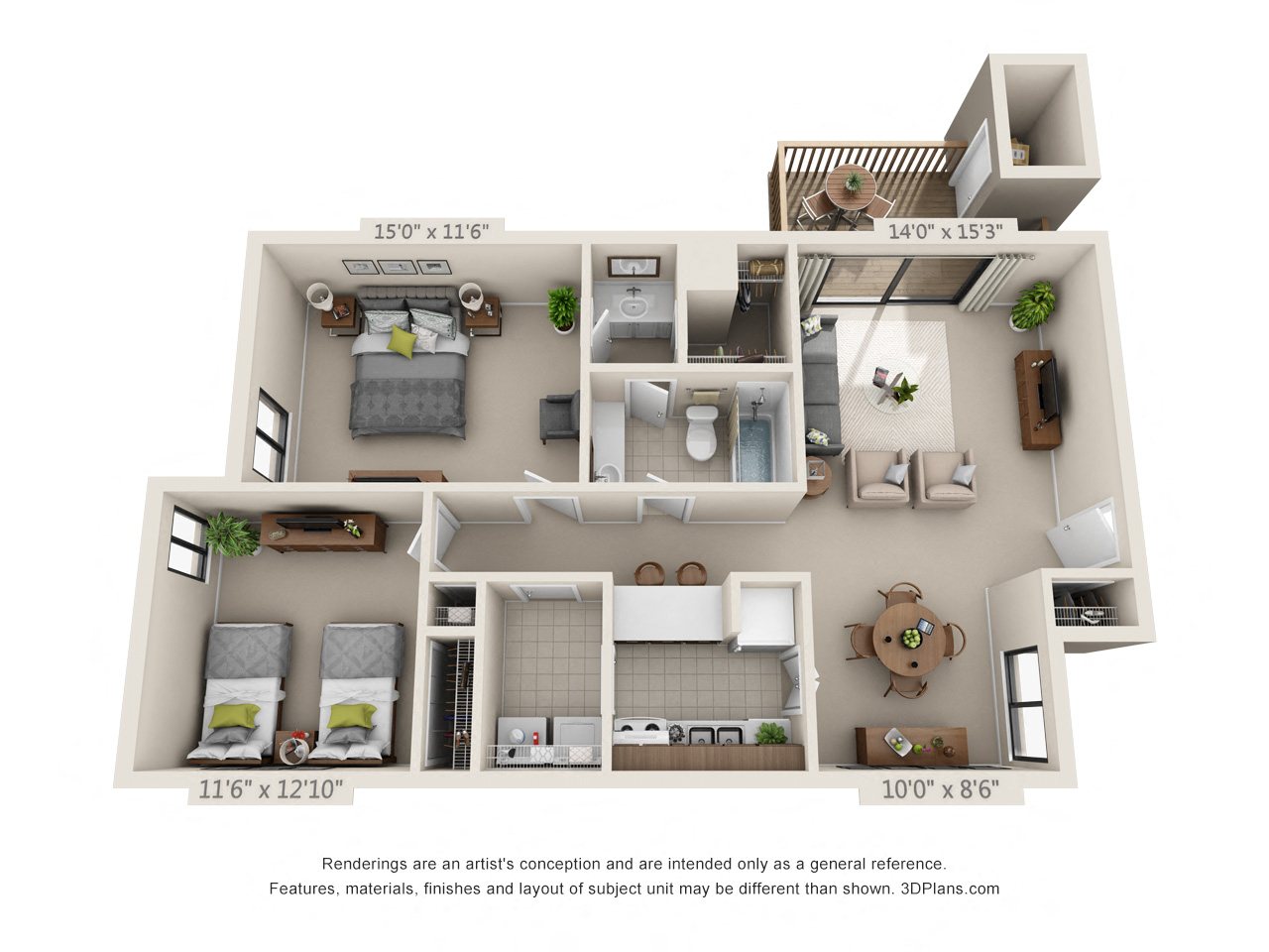 100 Yester Oaks Way E 2-3 Beds Apartment, Townhouse for Rent - Photo Gallery 19