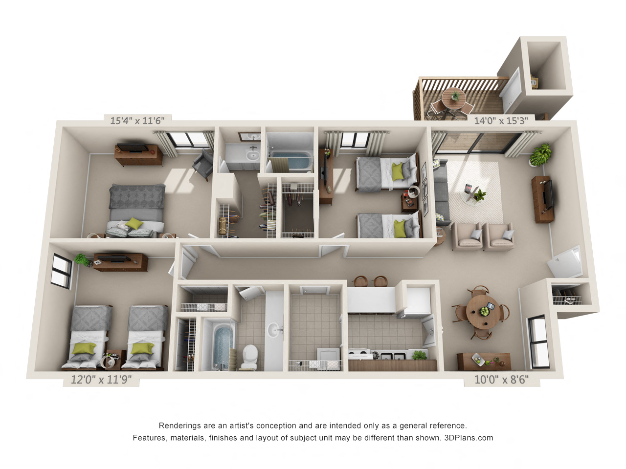 100 Yester Oaks Way E 2-3 Beds Apartment, Townhouse for Rent - Photo Gallery 22