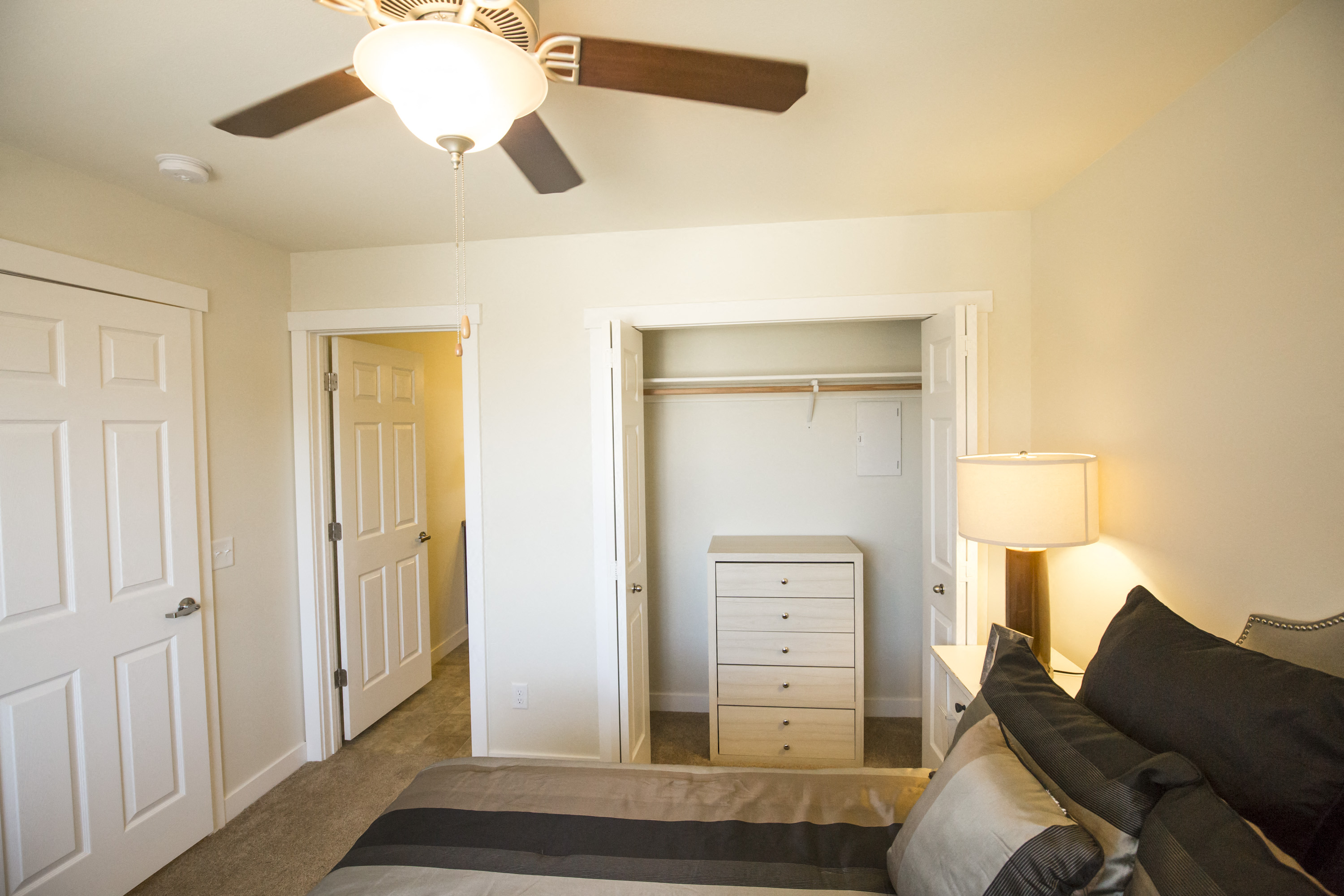 Image of bedroom closet with hanger rack