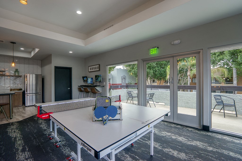 the preserve at ballantyne commons community clubhouse with ping pong table