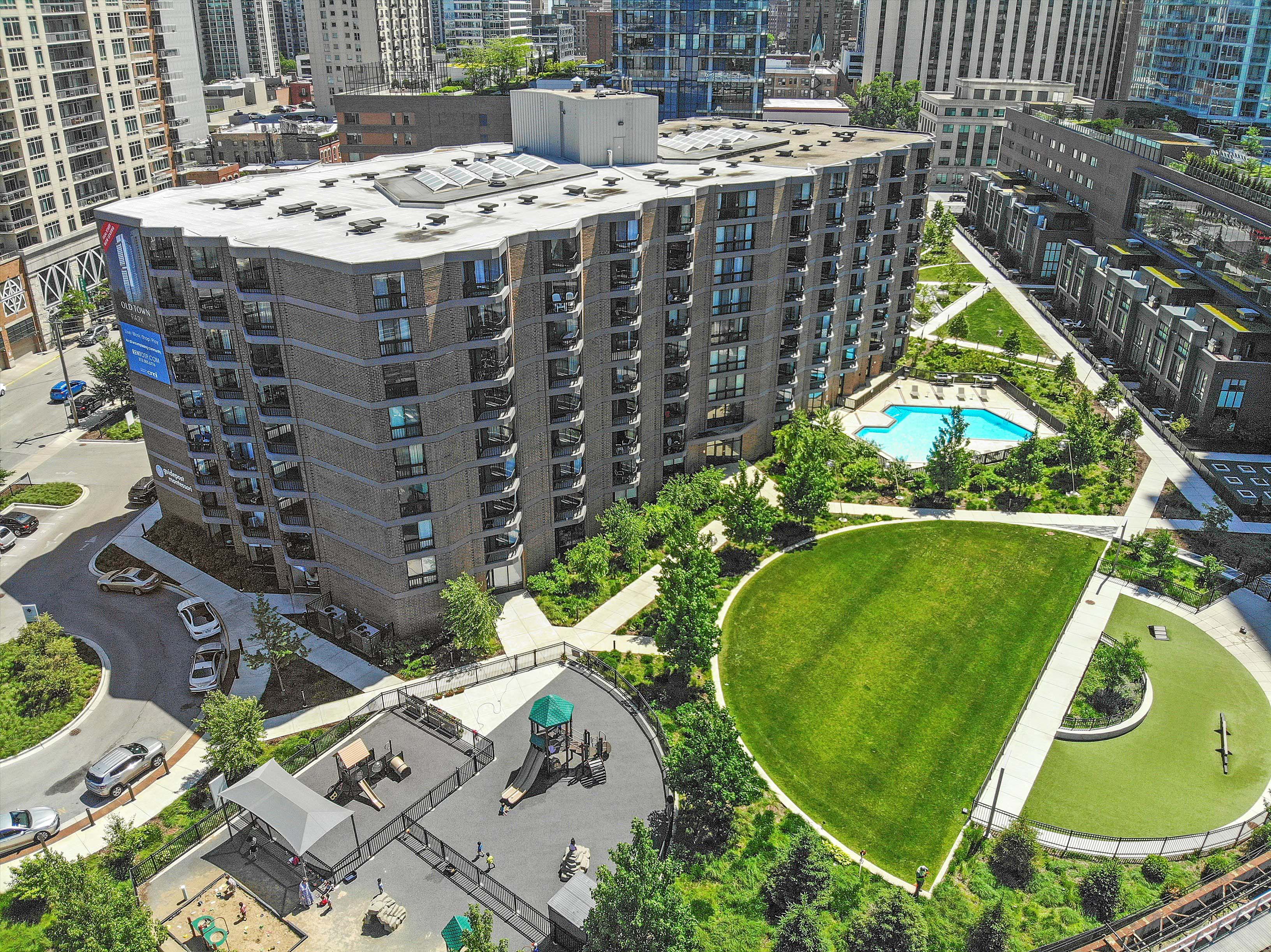 an aerial view of the residences at city center apartments
