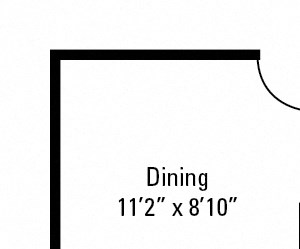 1 Bedroom, 1 Bath 629 sq. ft.