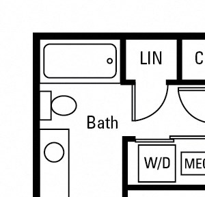 1 Bedroom, 1 Bath 785 sq. ft.