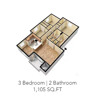 3 Bed 2 Bath