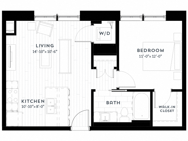1E upgrade Floor plan at Custom House, St. Paul, 55101