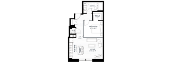 1H Floor plan at Custom House, St. Paul, Minnesota
