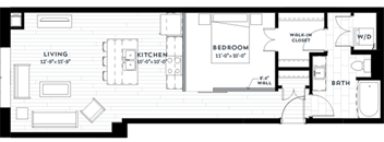 1P Floor plan at Custom House, St. Paul, Minnesota