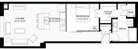 1P Floor plan at Custom House, St. Paul, Minnesota