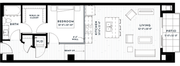 1Q Floor plan at Custom House, St. Paul, 55101